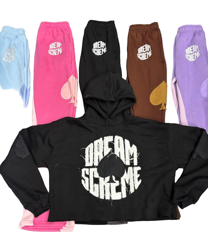 Black Ace Of Spades Cropped Hoodie