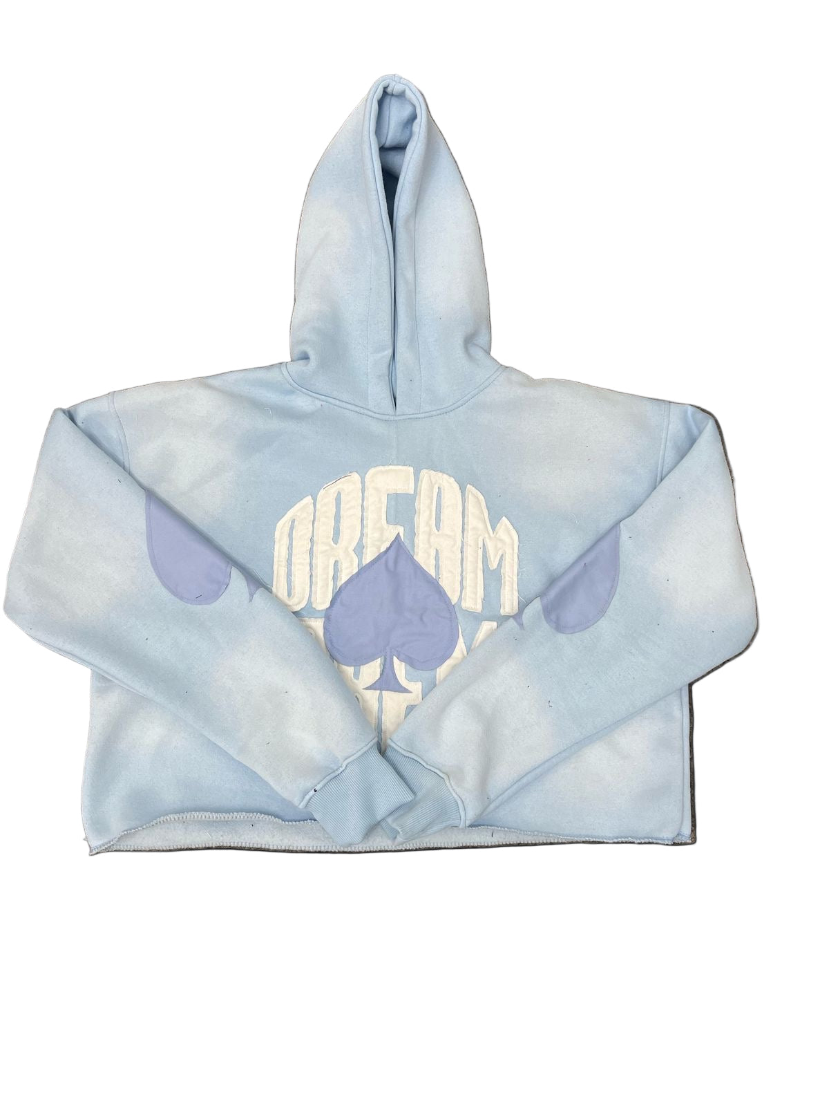 Blue Ace Of Spades Cropped Pullover Hoodie