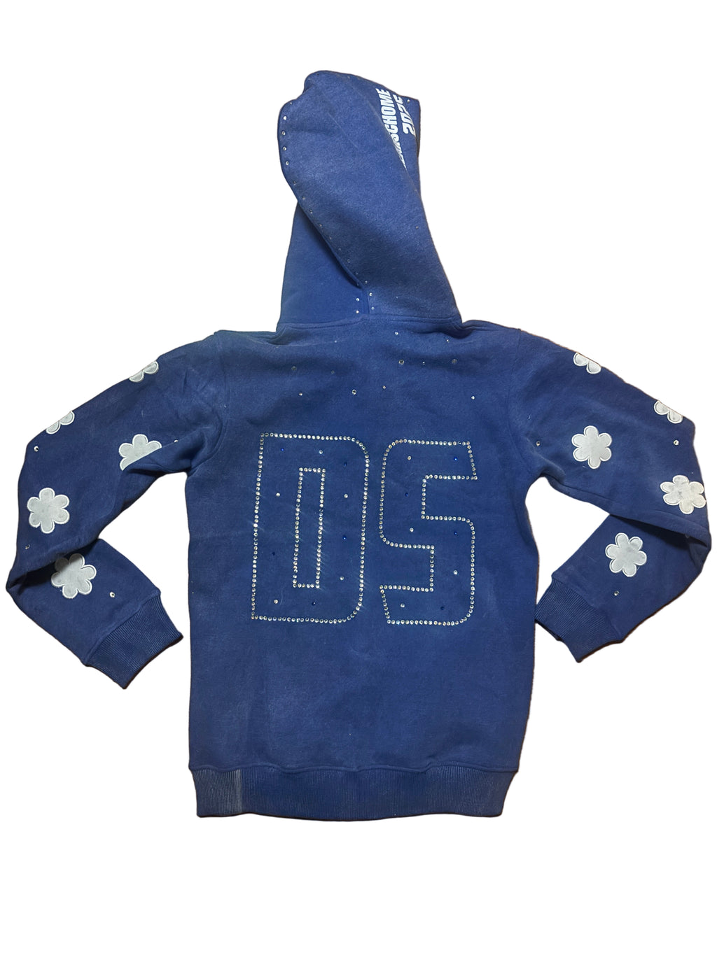 Blue Clover Rhinestone Zip Up Hoodie