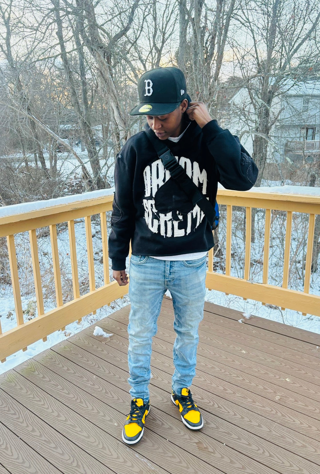 Black Ace Of Spades Cropped Hoodie