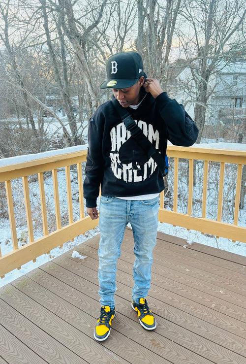 Black Ace Of Spades Cropped Hoodie