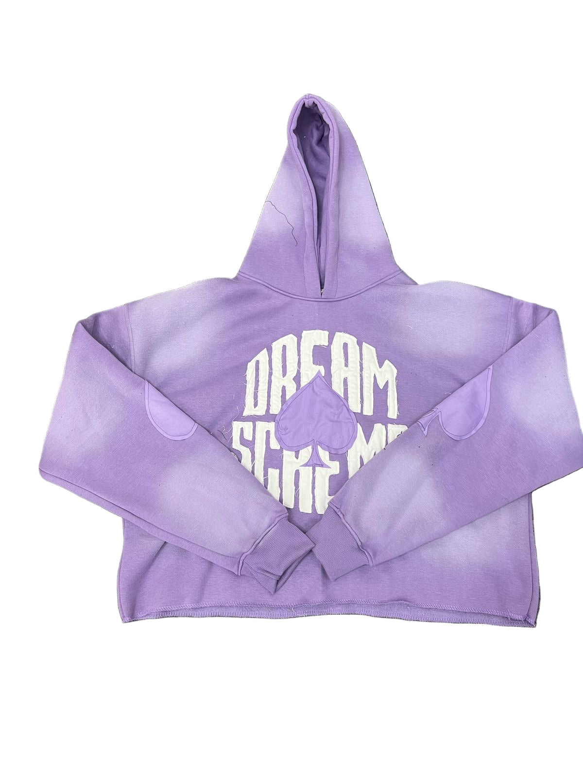 Purple Ace Of Spades Cropped Pullover Hoodie