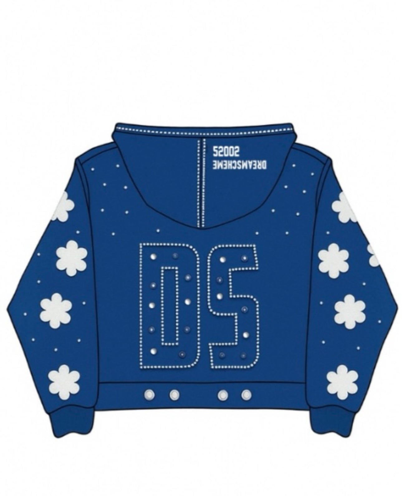 Blue Clover Rhinestone Zip Up Hoodie